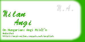 milan angi business card